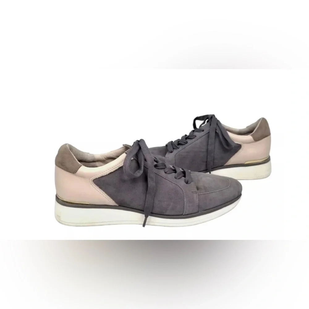 Louise et Cie Berlena Suede Leather Sneaker Trainer Gray/Blush Lace-up Size 7